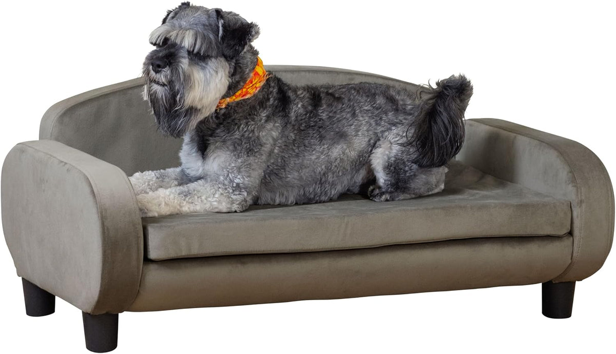 Gray raised pet sofa bed with cushion for multiple cats – view 6