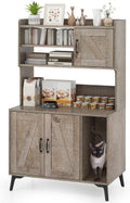 52 inch oak wooden cat litter box enclosure with storage shelves