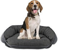 Bowsers Crescent Dog Bed, Reversible Lounger with Tufted Cushion and Open Front, Storm, Large