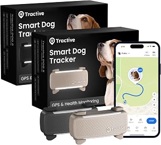 Tractive Smart Dog GPS Tracker with Virtual Fence, Heart and Respiratory Rate Monitoring and Bark Monitoring, Bundle of 2