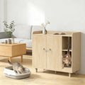 White wooden sideboard cabinet hiding an automatic litter box – view 2