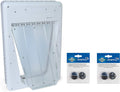 Large white electronic pet door with collar key