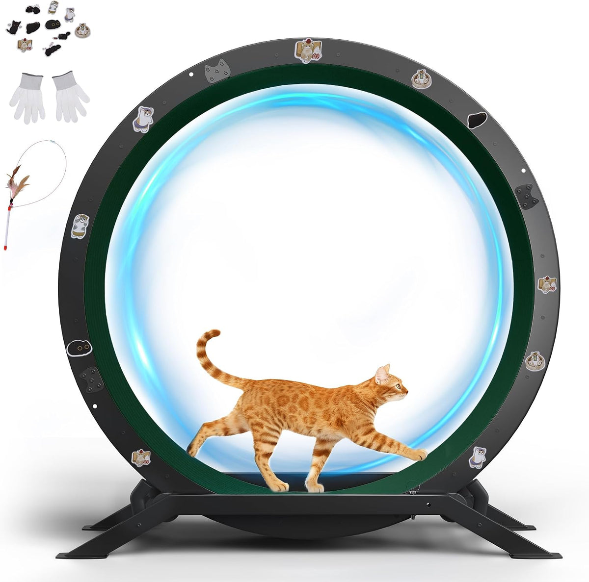 40 inch metal cat exercise wheel with carpet track and ear-shaped top – view 9