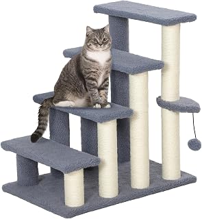 4-Level Cat Steps, Carpeted Pet Stairs Ladder