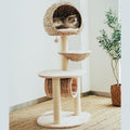 51 inch rattan cat tree with bird nest bed and condo