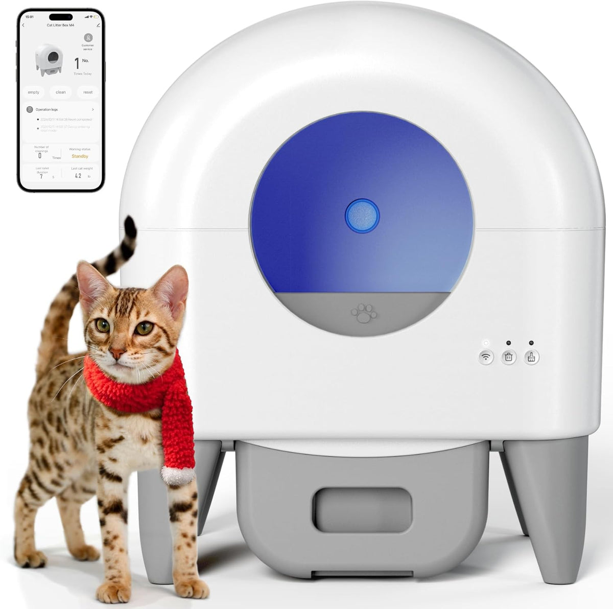 Automatic cat litter box with removable washable trays