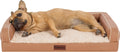 Greige textured plush dog sofa bed with bolsters – view 6