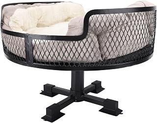 Stainless Steel Cat Desk Bed, Elevated Round Desktop Pet Bed