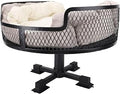 Stainless Steel Cat Desk Bed, Round Desktop Pet Bed