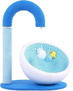 Cat Scratcher Lounge Bed with Bowl-Style Sisal and Scratch Pad