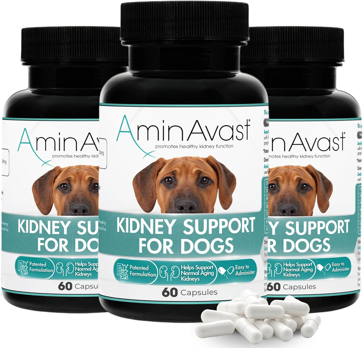 Three bottles of 1000 mg sprinkle capsule supplement for dogs