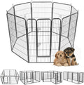 Eight-panel 48 inch metal pet playpen with door