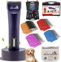 Cordless handheld dog grooming clipper with detachable blade