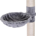 Floor to Ceiling Cat Tree, 5 Levels, 15.75 x 13.5 x 90.5-102.25 Inches, Hammock, Sisal Scratching Areas, Gray