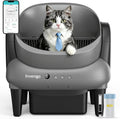 Medium gray open-top automatic self-cleaning cat litter box