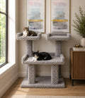 Deluxe multi-level carpeted cat tree for large cats