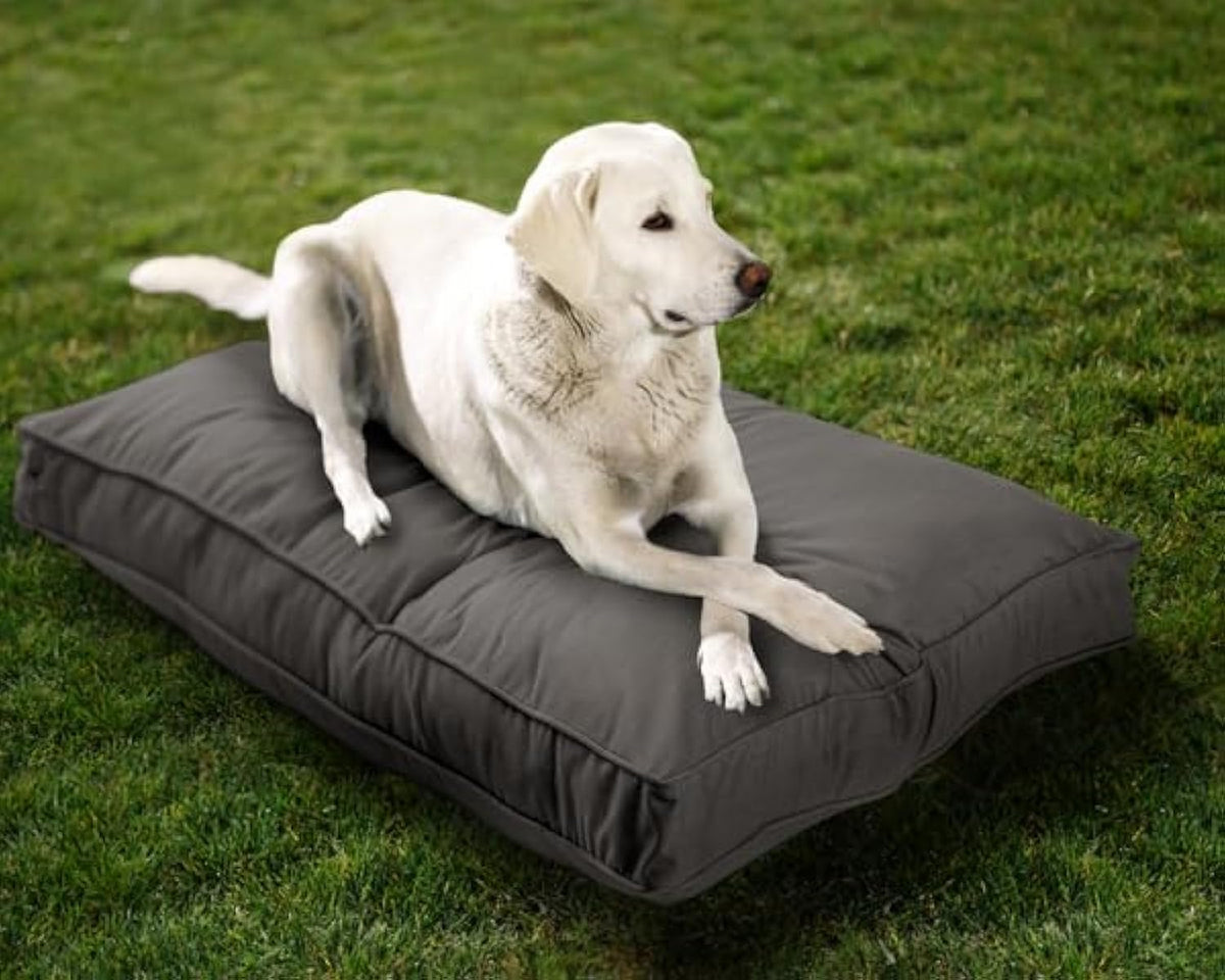 Charcoal grey double-sided indoor outdoor dog bed mat, small