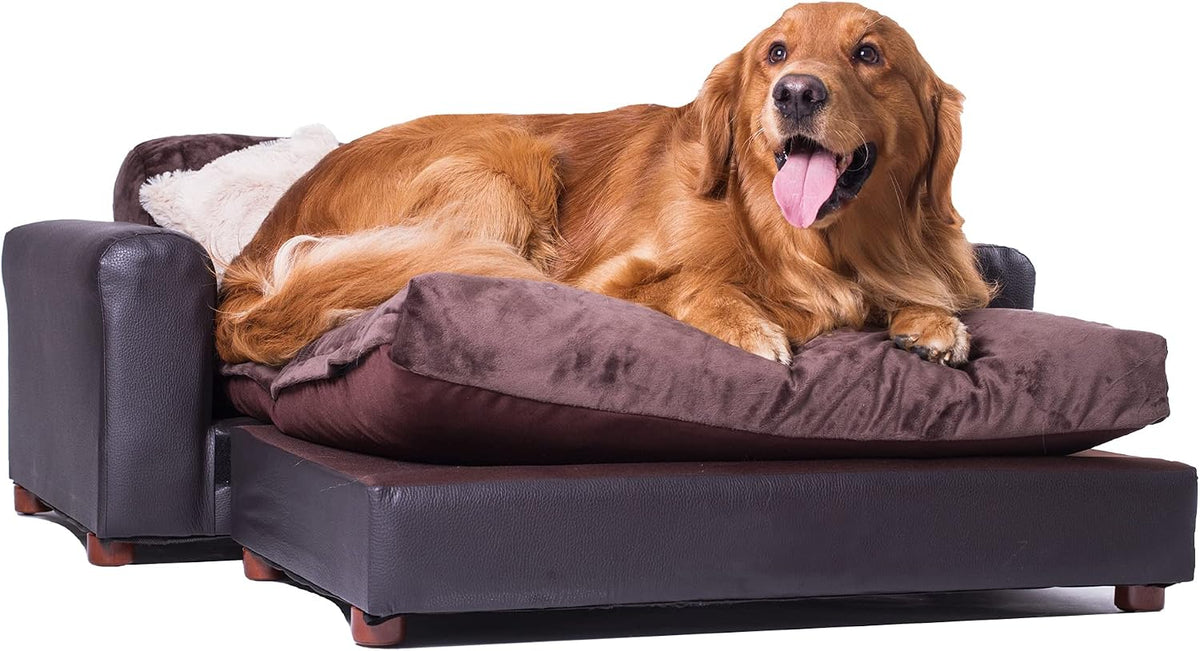 Black charcoal leatherette pet sofa – view 2