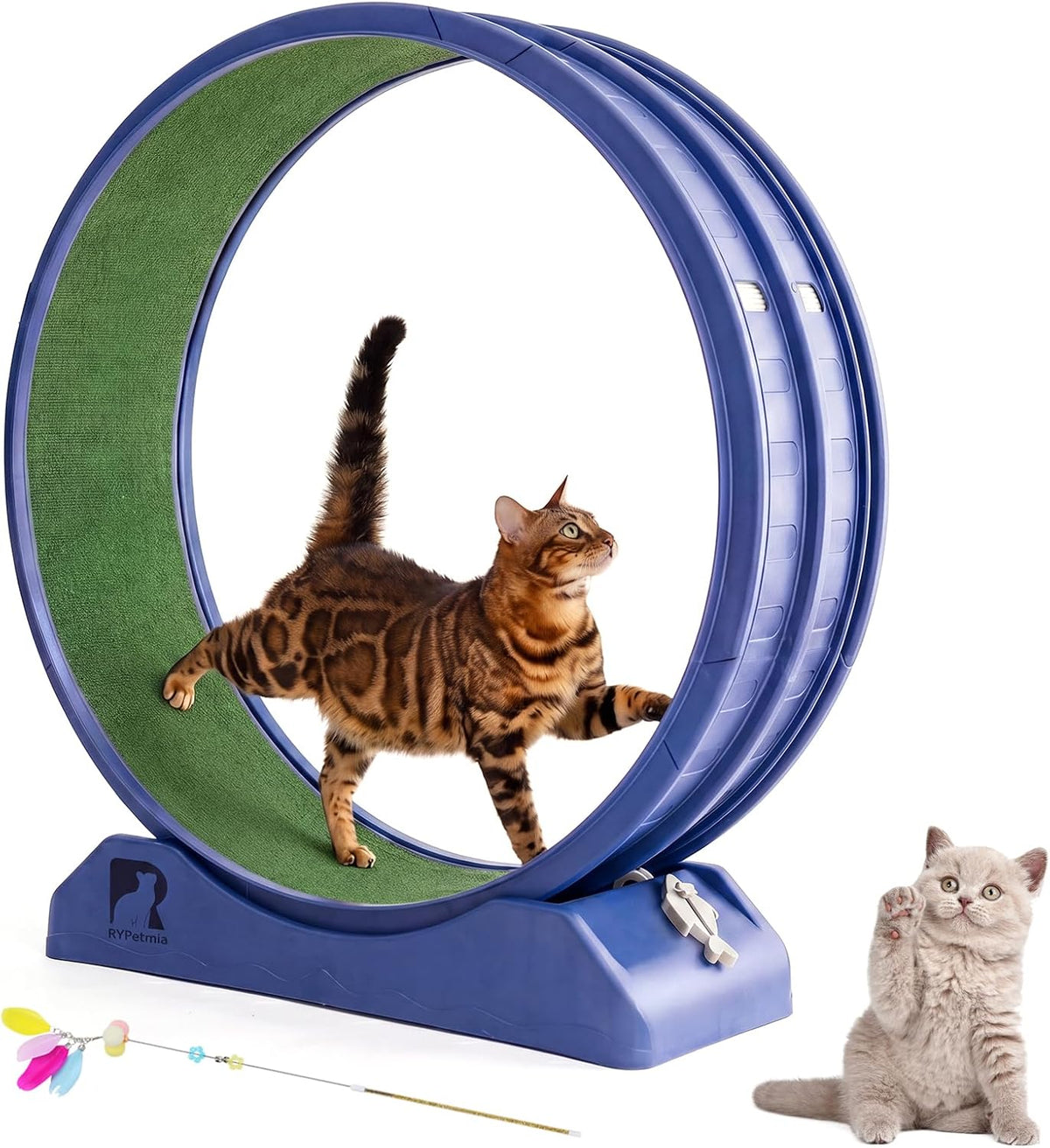 47.2 inch indoor cat exercise wheel with carpeted runway – view 12