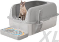 Extra large stainless steel cat litter box with high sides
