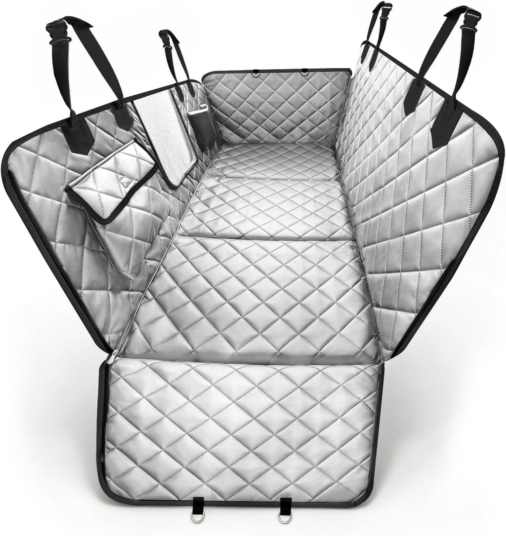 Hard bottom dog back seat extender with mesh window installed in a truck – view 5