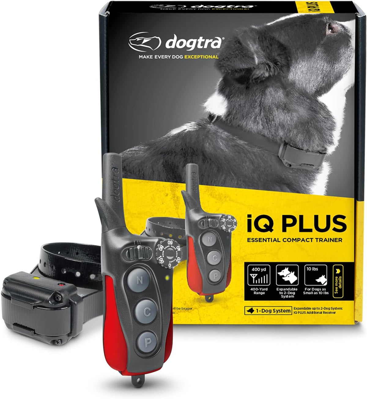 Remote dog training collar with handheld transmitter and waterproof receiver