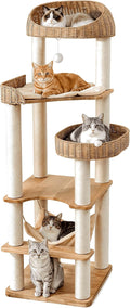 Tall heavy duty wooden cat tree for large cats