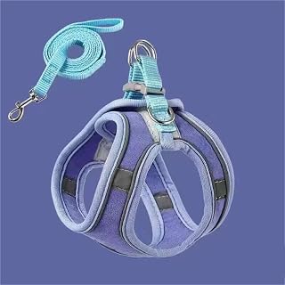 Reflective Cat Vest Harness and Leash Set, Adjustable, Blue, Small