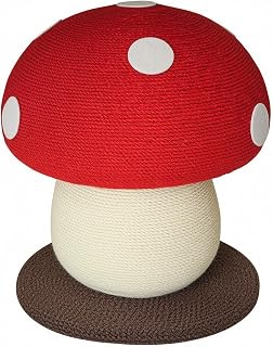 Freestanding Cat Clawing Station with Floral Cap, Multi-Functional Toadstool Design, Style C