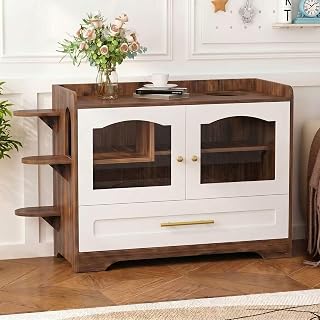 Hidden Cat Litter Box Cabinet Enclosure with Drawer and Runway