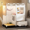 2-3 Tier Cat Cage with Door Locks and Bottom, Indoor with Litter Box, DIY Metal Wire Enclosure, Chinchilla Cage