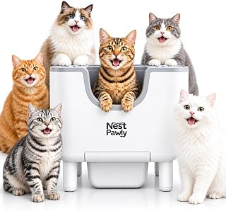 Self-Cleaning Open-Top Automatic Litter Box for Multiple Cats, 8 Sensors, Odor Control, M07