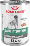 Case of veterinary satiety support weight management dog food cans
