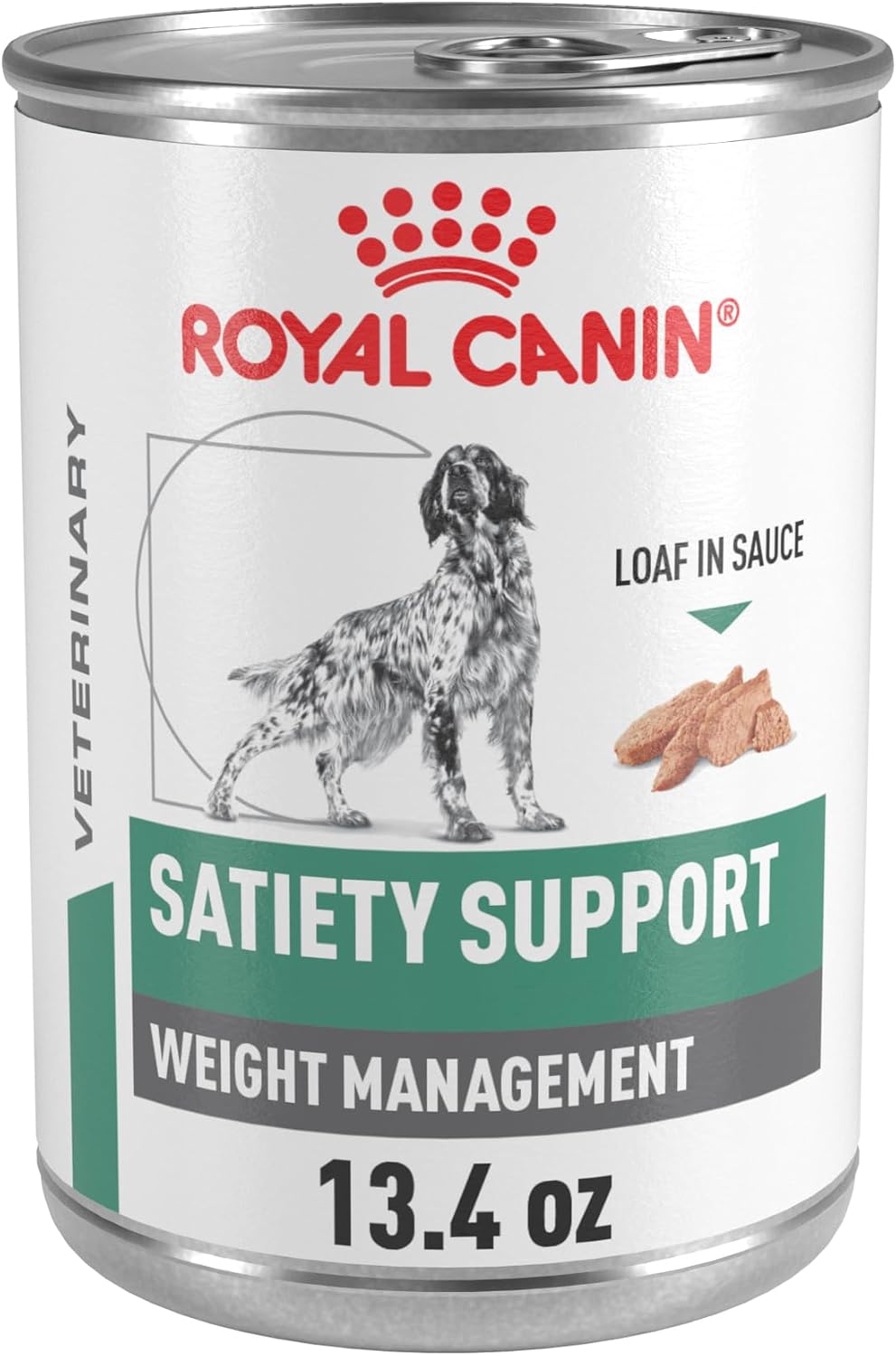 Case of veterinary satiety support weight management dog food cans