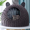 Bionic Cat Bed with Wide Opening for Play, Coffee