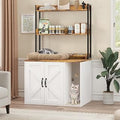 55 Inch Cat Litter Box Enclosure, Hidden Litter Box Wooden Furniture Cat House