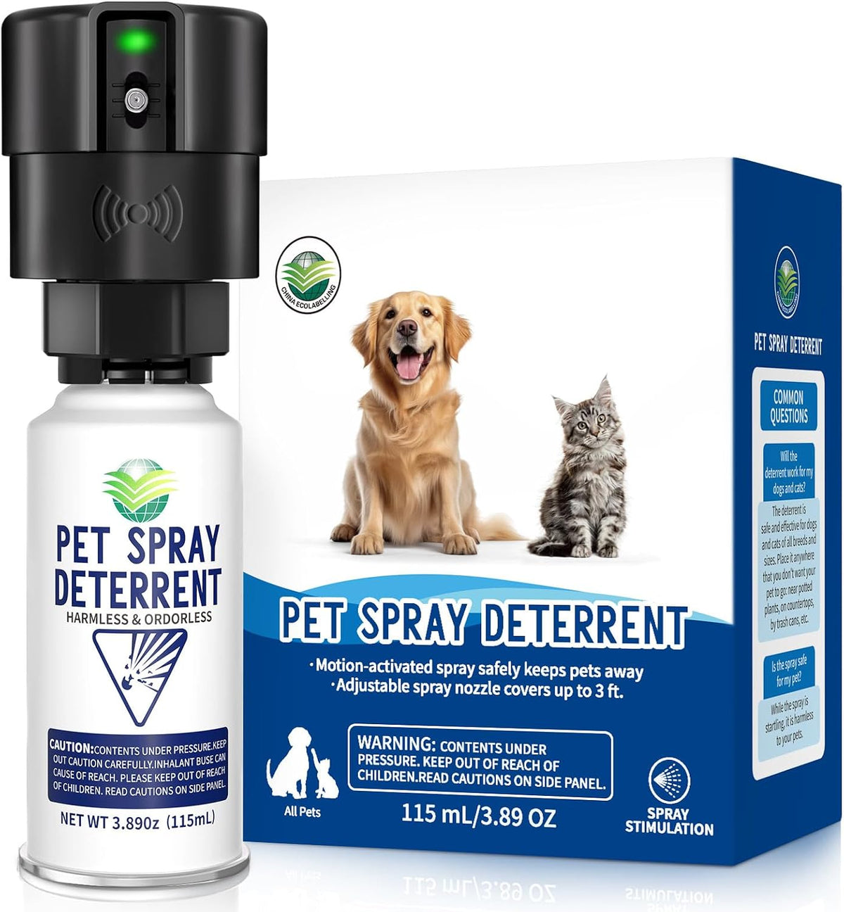 Two black motion activated pet spray deterrent devices – view 4
