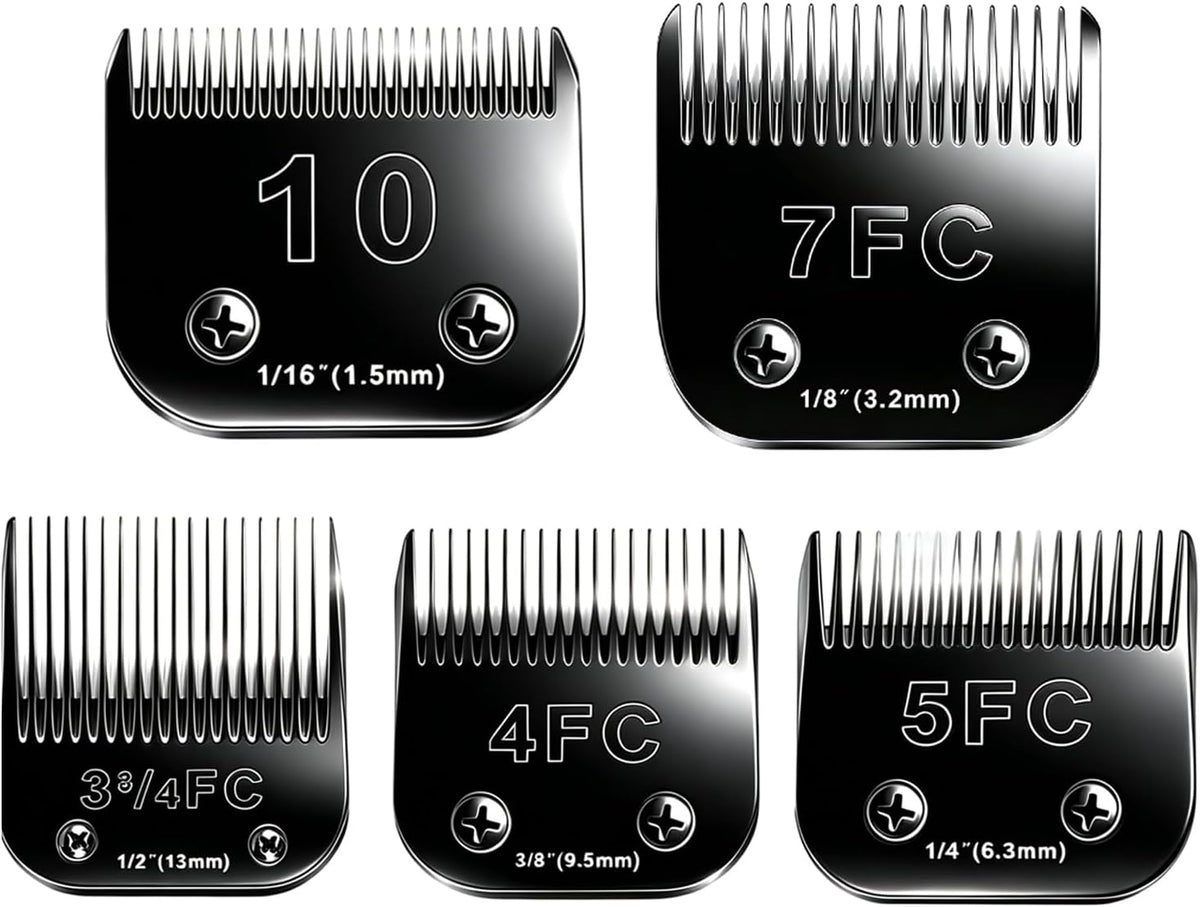 Six detachable dog clipper blades in assorted sizes – view 9