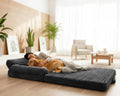 Dark grey foldable human-size dog bed with memory foam