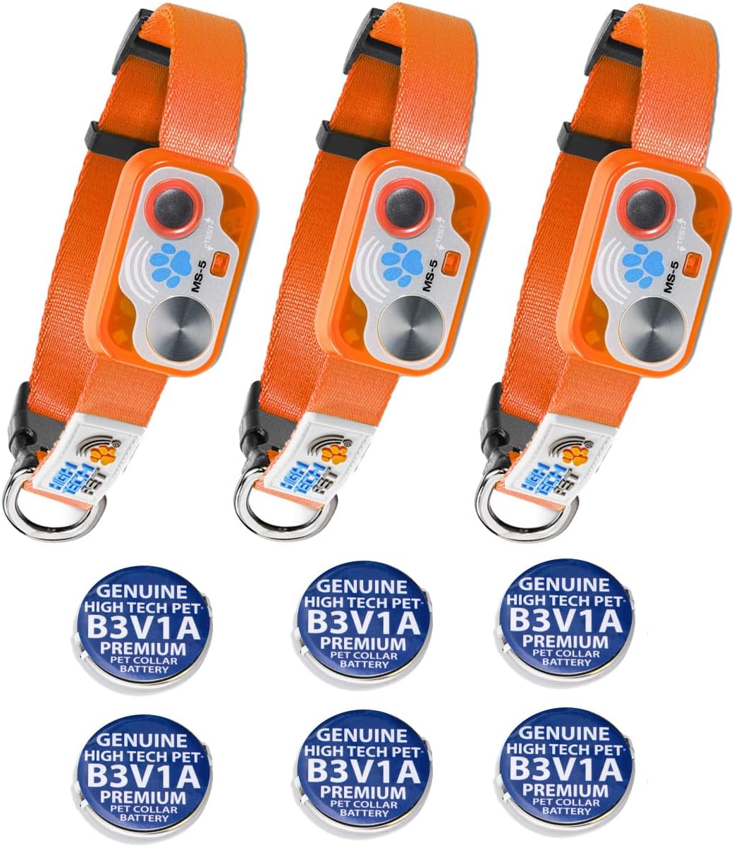 Orange waterproof automatic pet door collar keys, 3-pack