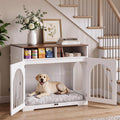 39 inch furniture-style dog crate in a living room