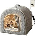 Heated Enclosed Cat House with Adjustable Temperature