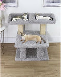 Extra-Large Cat Tree Condo with Sisal Scratching Posts, Solid Wood, Plush Perches