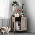 Large Cat Robot Litter Enclosure Furniture, Self-Cleaning Litterbox Cabinet