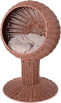 Elevated Cat Bed with Rotatable Egg Chair Pod