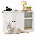 Large Hidden Cat Litter Box Enclosure Cabinet with Power Outlet