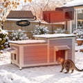 Grey two-story insulated heated outdoor cat house