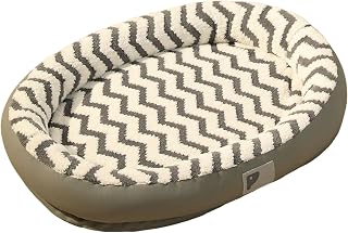 Oval Leather Pet Bed for Dogs and Cats, Removable Cushion, 100x75cm