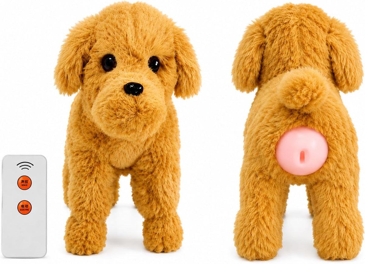 Yellow plush silicone humping toy for small male dogs – view 6