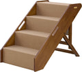 Espresso folding hardwood pet steps with felt treads – view 2